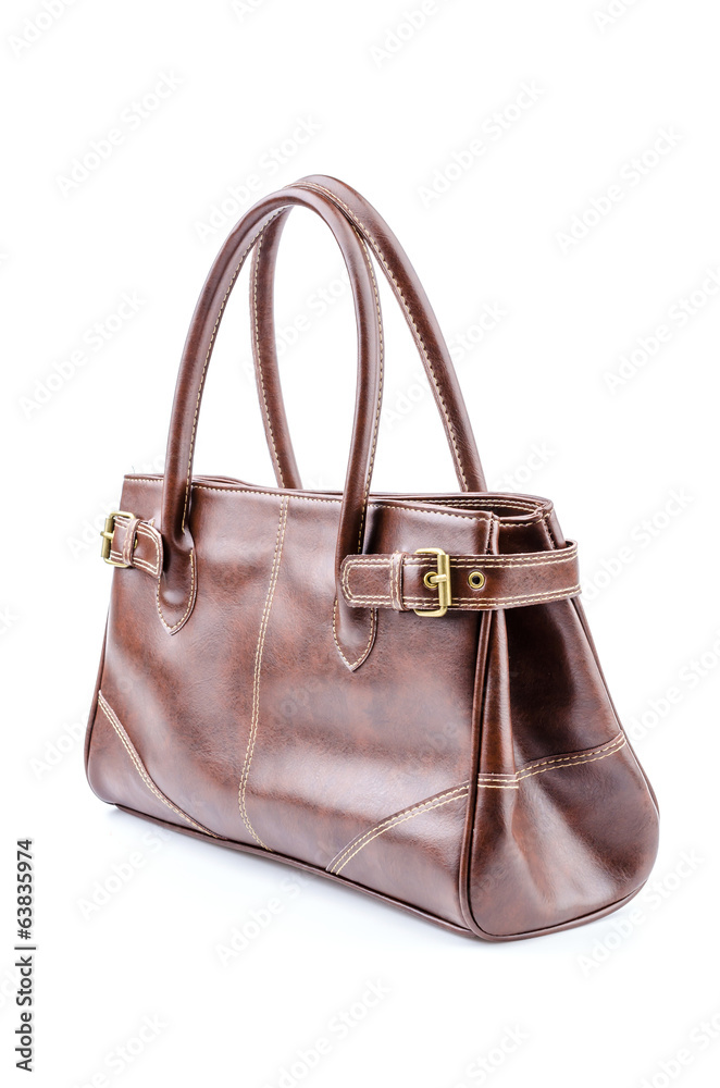 Woman leather bag isolated white background Woman leather bag isolated white background