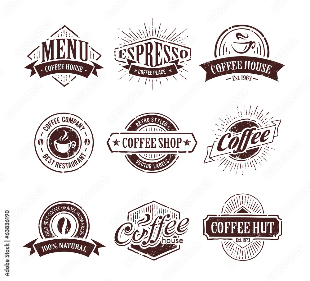 Retro Coffee Stamps