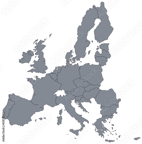 mape of european union borders photo