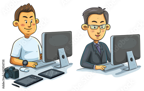 Man Working on Computer