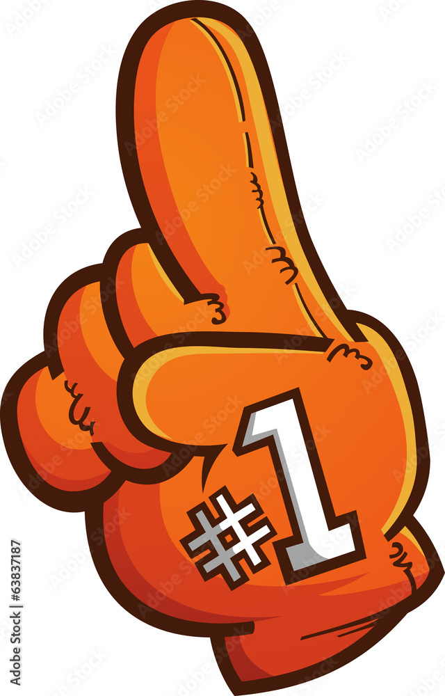Foam Finger Vector Cartoon Graphic Stock Vector Adobe Stock