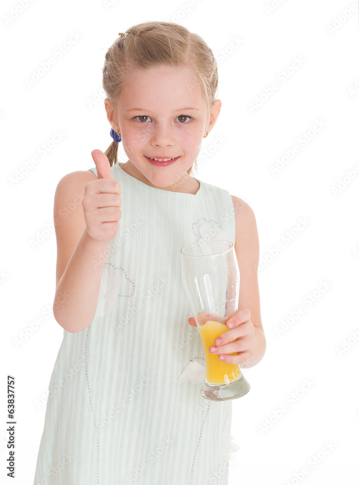 Funny little girl with the thumb up Funny little girl with the thumb up