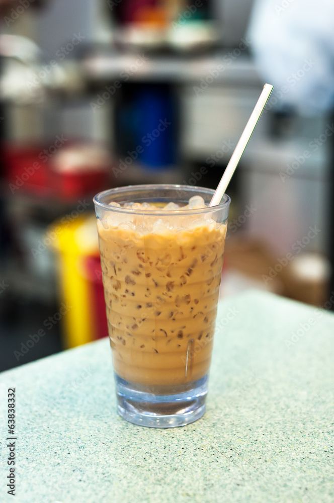 Fototapeta premium Hong kong-style milk tea in a local cafe