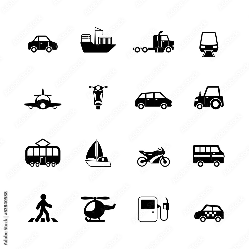 Transportation pictograms collection Transportation pictograms collection