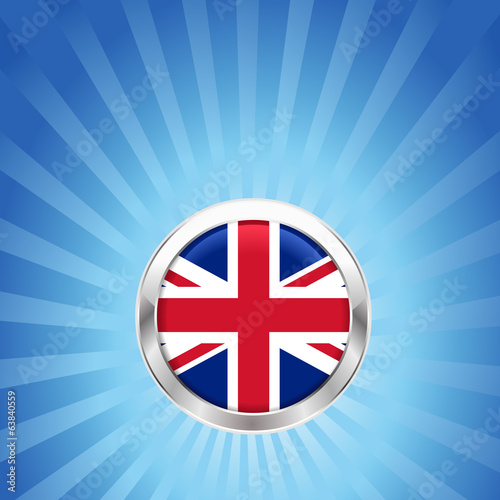 UK Vector flag button, united kingdom flag badge - vector eps10