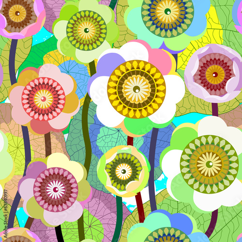 Creative seamless flower background.