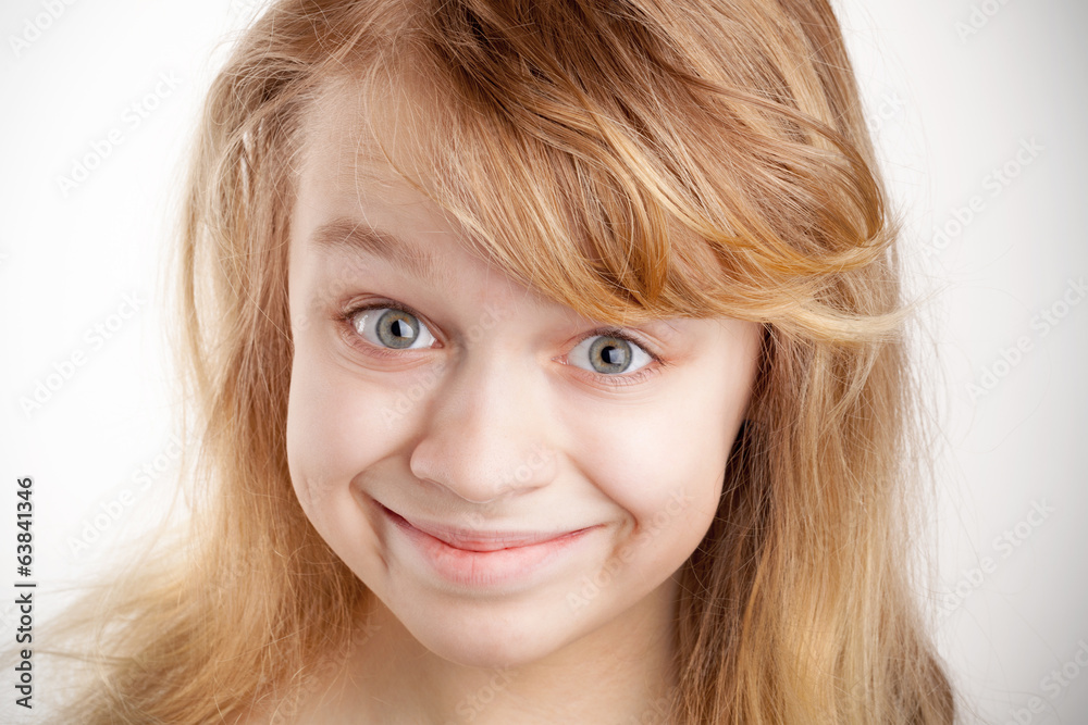 Closeup portrait of smiling little blond Caucasian girl Closeup portrait of smiling little blond Caucasian girl