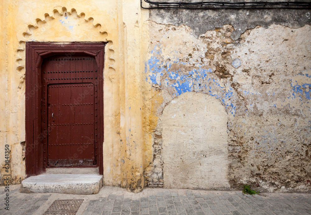 Wall fragment in old Medina, historical part of Tangier, Morocco