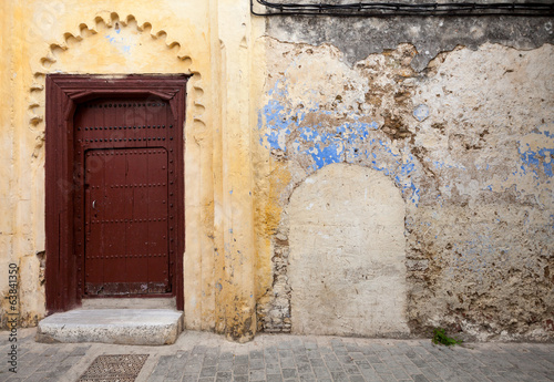 Wall fragment in old Medina, historical part of Tangier, Morocco © evannovostro
