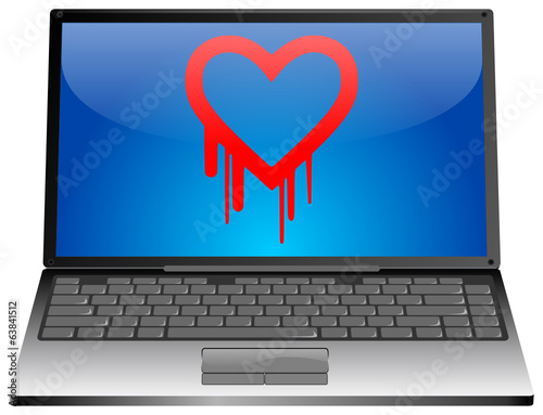 Laptop mit Heartbleed bug