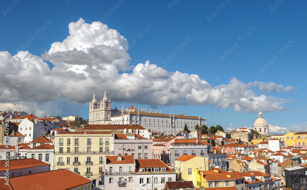 View of Lisbon and Monastery of Sao Vicente de Fora, Portugal