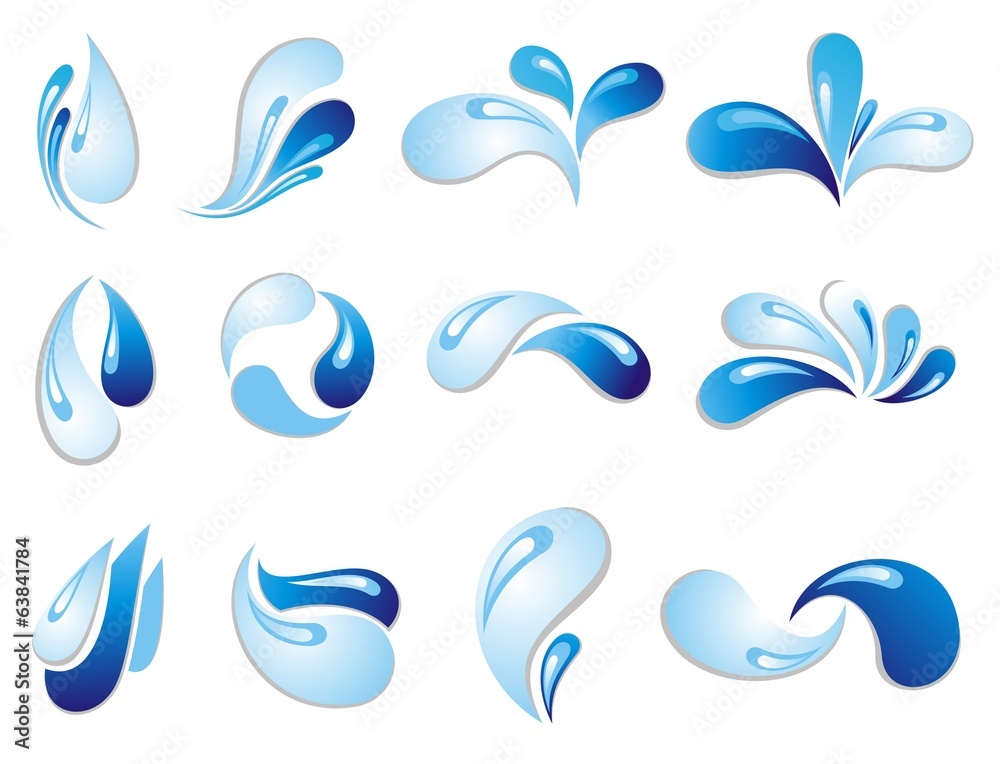Fototapeta premium Water wave symbols