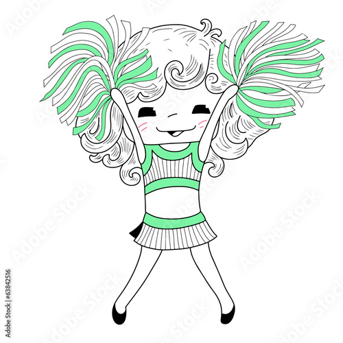 Cartoon cheerleader