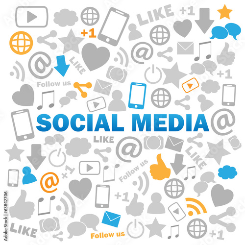SOCIAL MEDIA Icons Poster (marketing network)