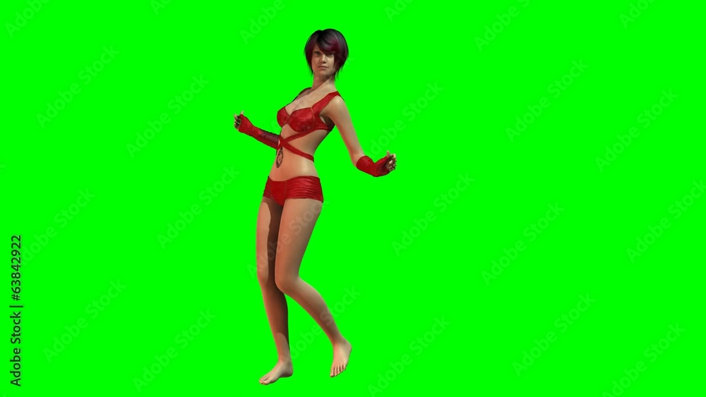 Hot Girl in sexy latex dress dances - green screen Hot Girl in sexy latex dress dances - green screen