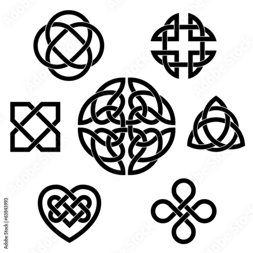 Traditional celtic infinity knot vector elements set