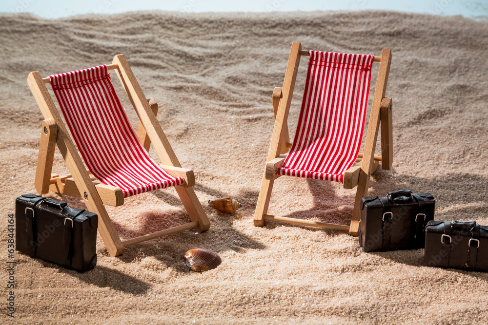 Liegestuhl am Sandstrand Liegestuhl am Sandstrand