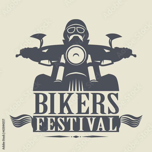 Stamp or label with the words Bikers Festival inside