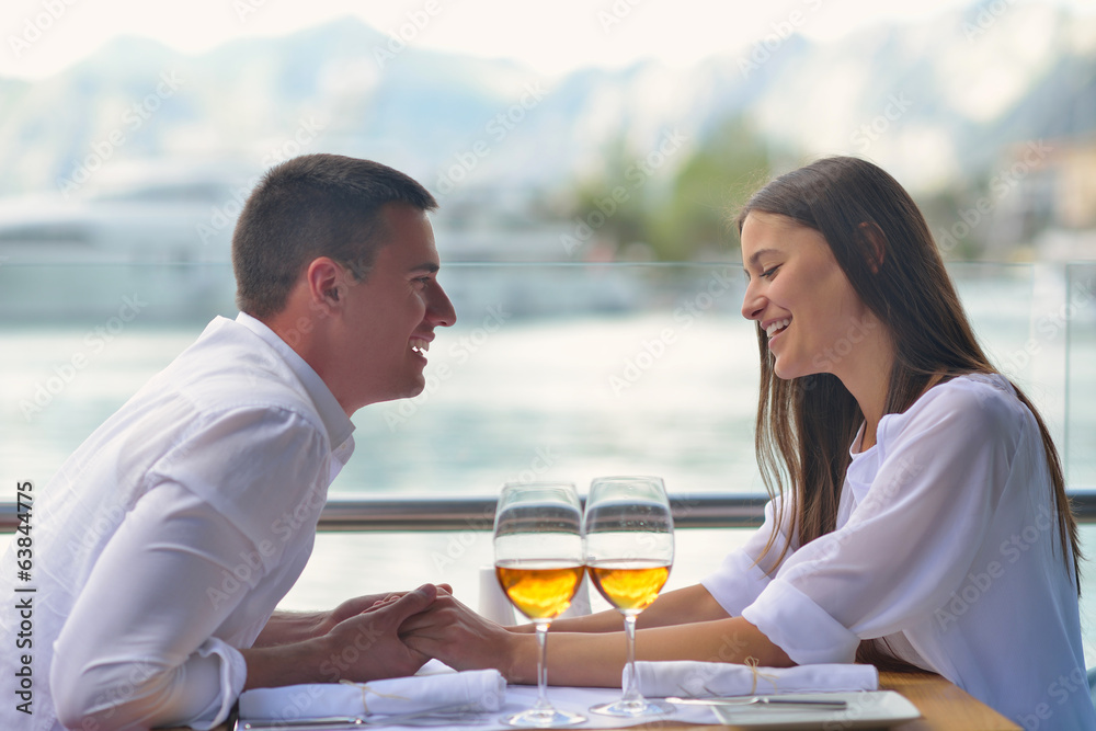 couple having lunch at beautiful restaurant couple having lunch at beautiful restaurant