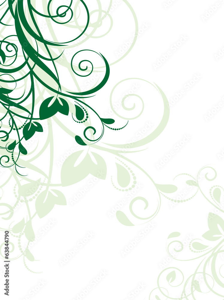 Floral abstract background with branch. Vector illustration.