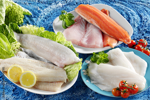 Photography fresh fish fillets