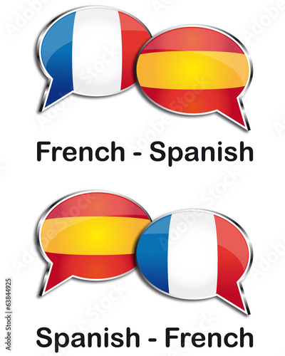 French - Spanish translator clouds