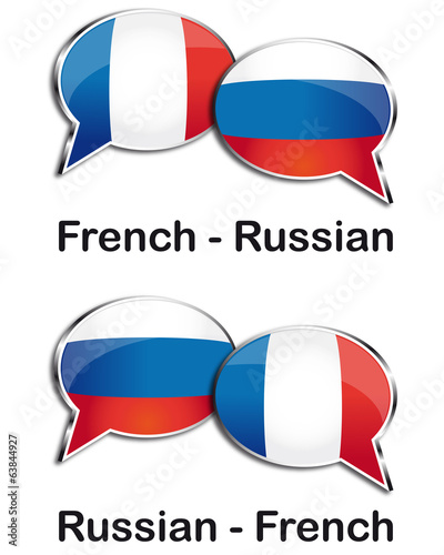 French - Russian translator clouds