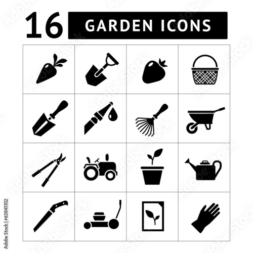Set icons of garden