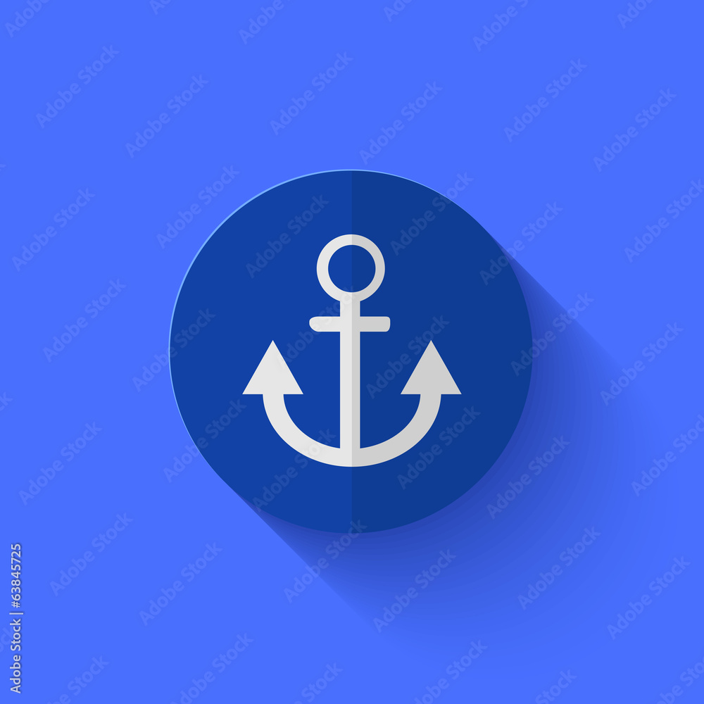 Vector modern flat blue circle icon. Vector modern flat blue circle icon.