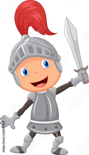 Cartoon knight boy
