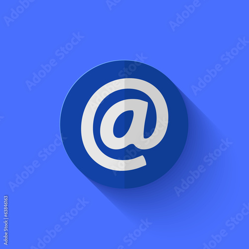 Vector modern flat blue circle icon.