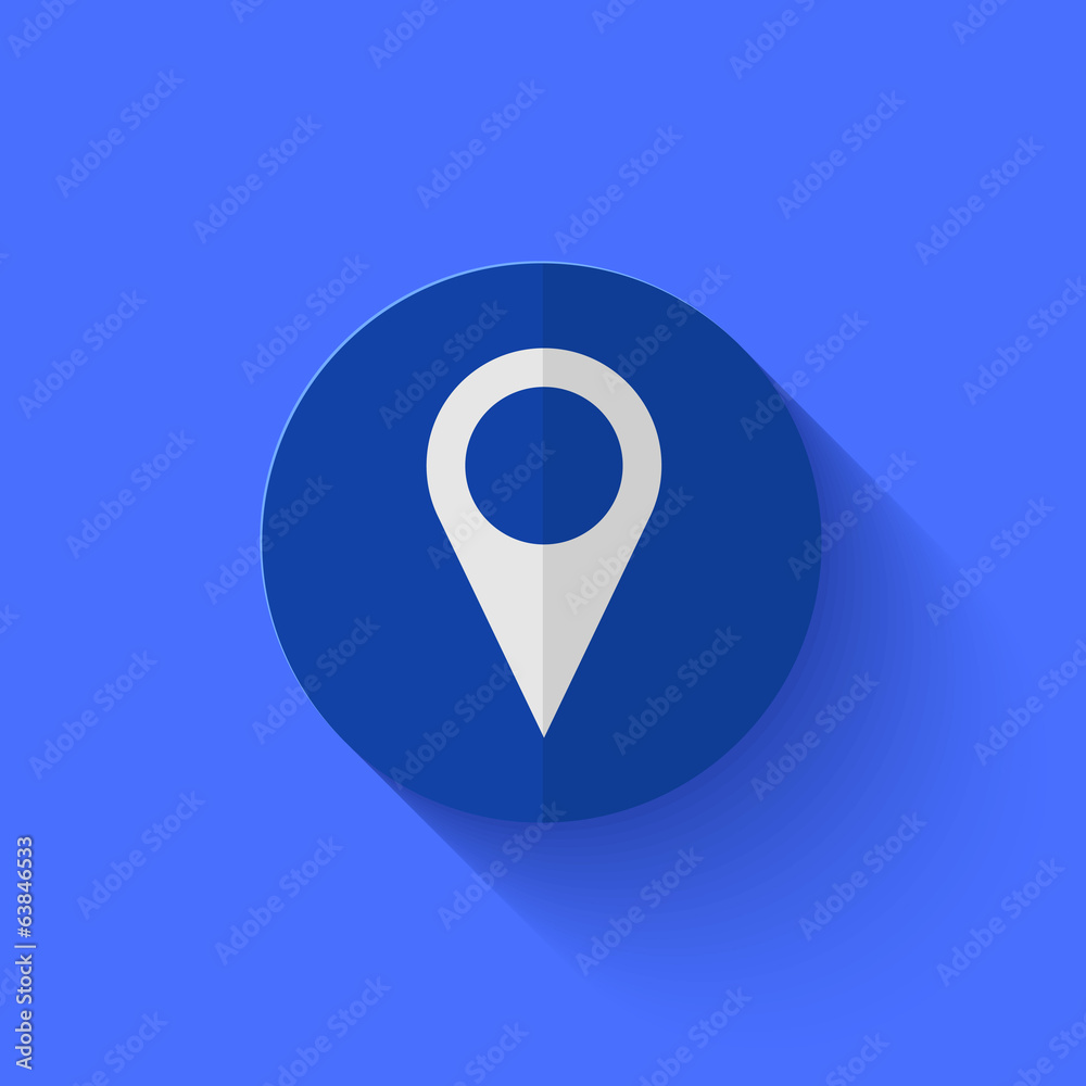 Vector modern flat blue circle icon. Vector modern flat blue circle icon.