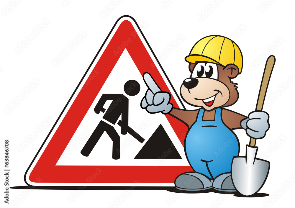 Bear Construction Sign