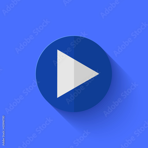 Vector modern flat blue circle icon.