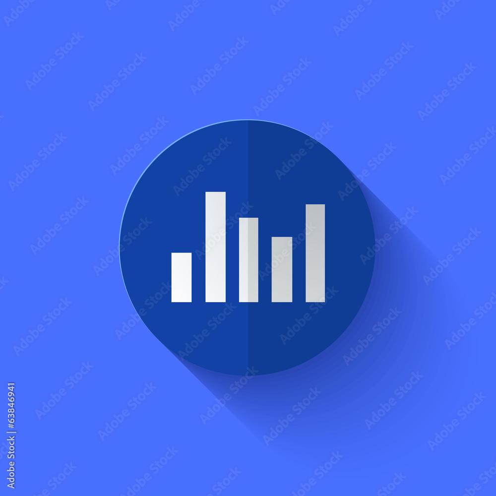 Vector modern flat blue circle icon. Vector modern flat blue circle icon.