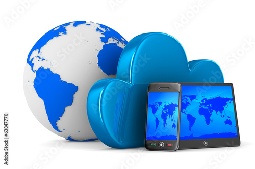 Cloud technology on white b...