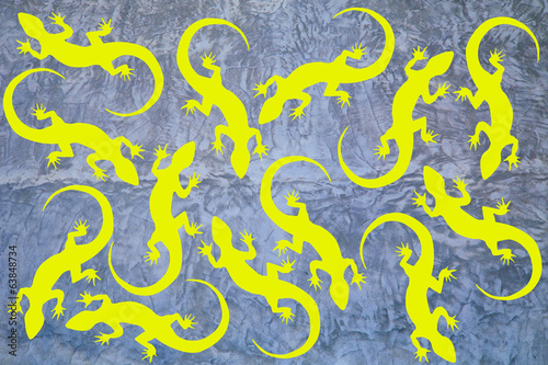 Colored pattern of elements retro background lizard