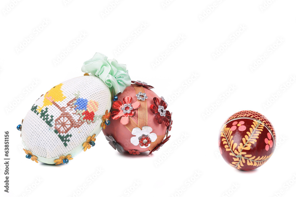 Easter eggs with ornament and embroidery. Easter eggs with ornament and embroidery.