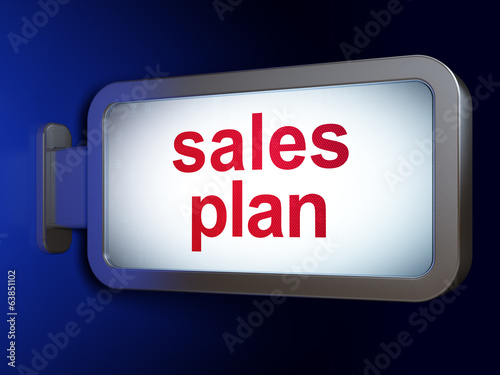 Marketing concept: Sales Plan on billboard background