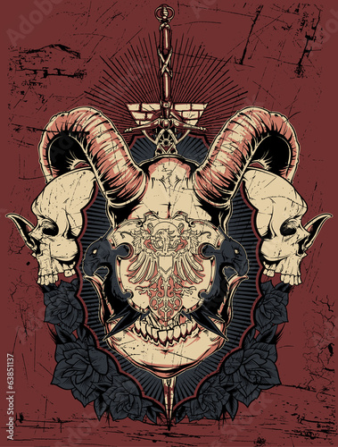 Horned shield/ Scratches are available in a separate layer
