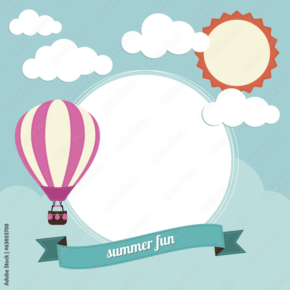 Fototapeta premium Hot Air Balloon and Clouds