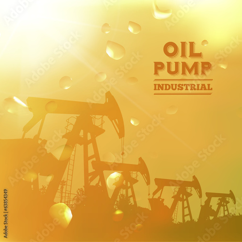 Oil pump jack silhouette design.