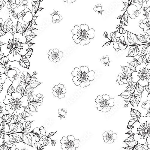 Wallpaper Mural Sakura seamless pattern. Torontodigital.ca