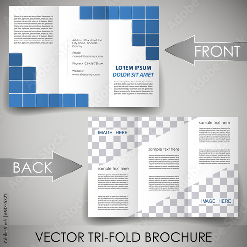 Business three fold flyer template, brochure, cover design