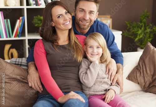 Portrait of loving family at home
