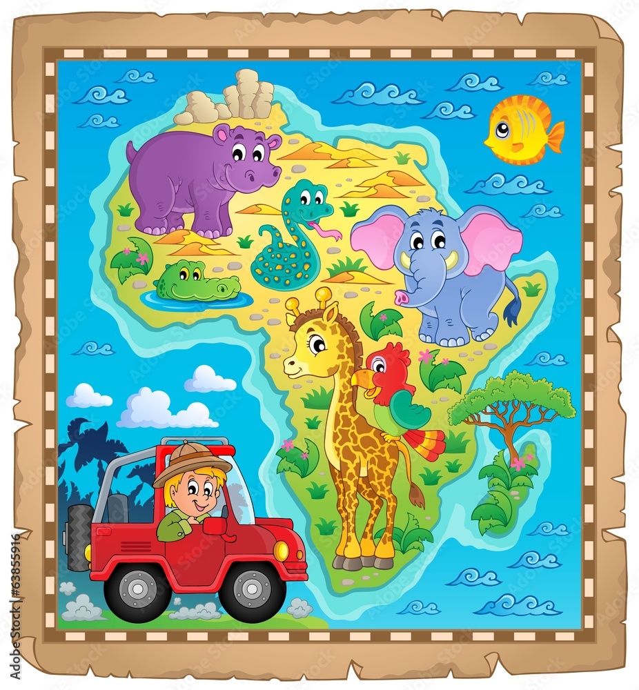 Naklejka premium Africa map theme image 4