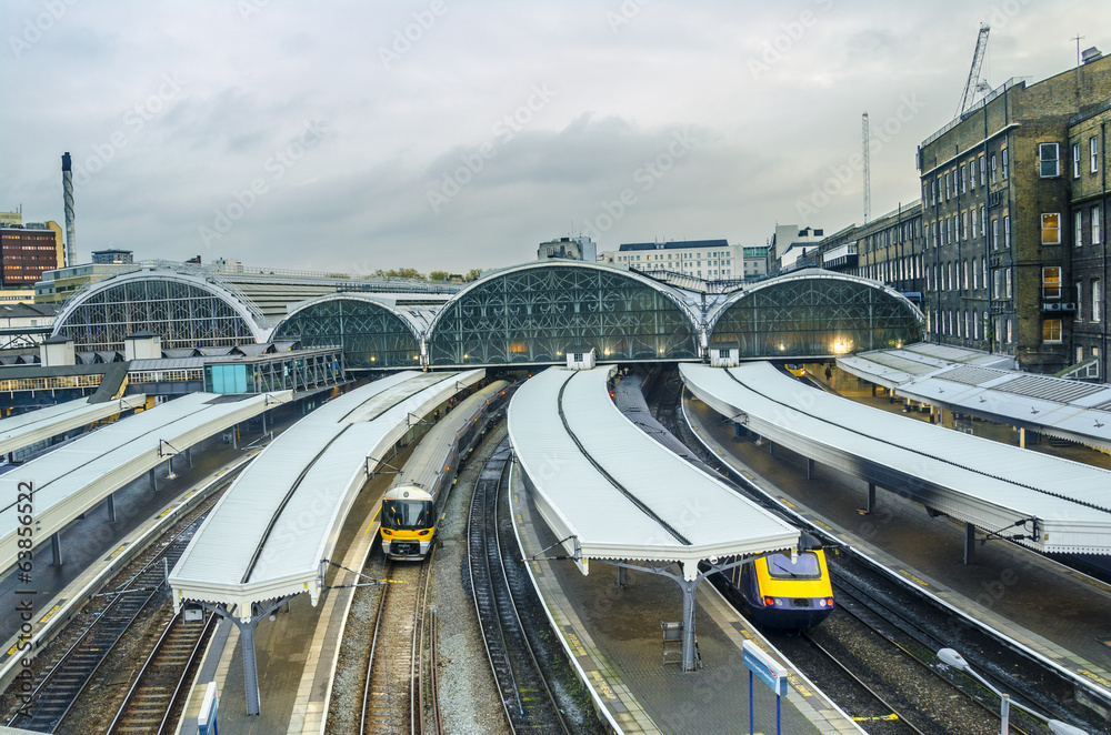 Fototapeta premium Paddington Station. Trains awaiting departure.