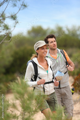 Couple on a hiking journey
