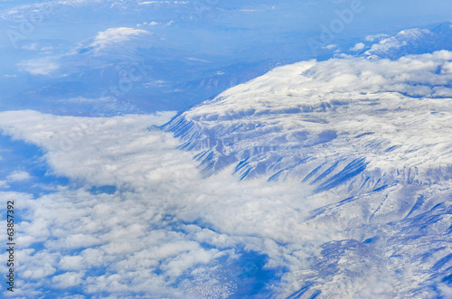 The Alps in winter out of the plane, Aerial Panorama © zefart