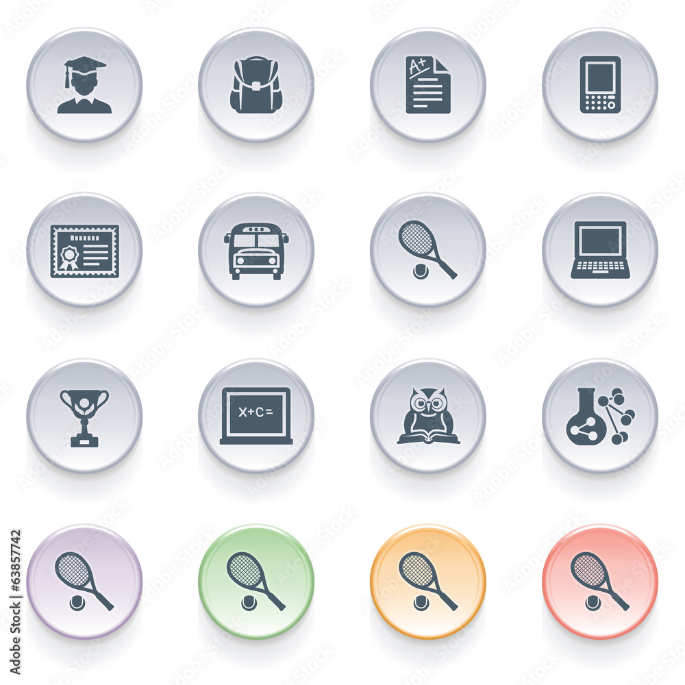 Education icons on color buttons. Education icons on color buttons.